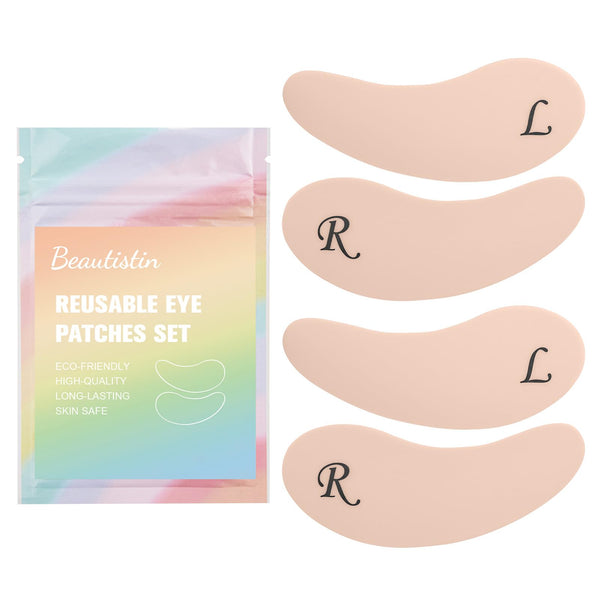 Beautistin Under Eye Patches Silicone - 2 Pairs Reusable Eye Patches Eye Wrinkle Patches Reusable Under Eye Mask Plump Fine Lines & Wrinkles Cream